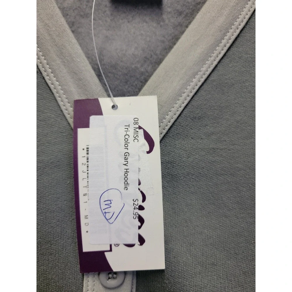 Tri-Color Gary Hoodie w/hood and long‎ sleeves Pull over Size Medium